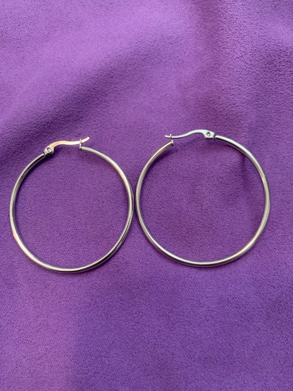 NWOT Stainless Silver Hoop Earrings
